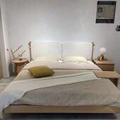 双人1.5主卧床m白蜡木实木床风奶油1.8m软包