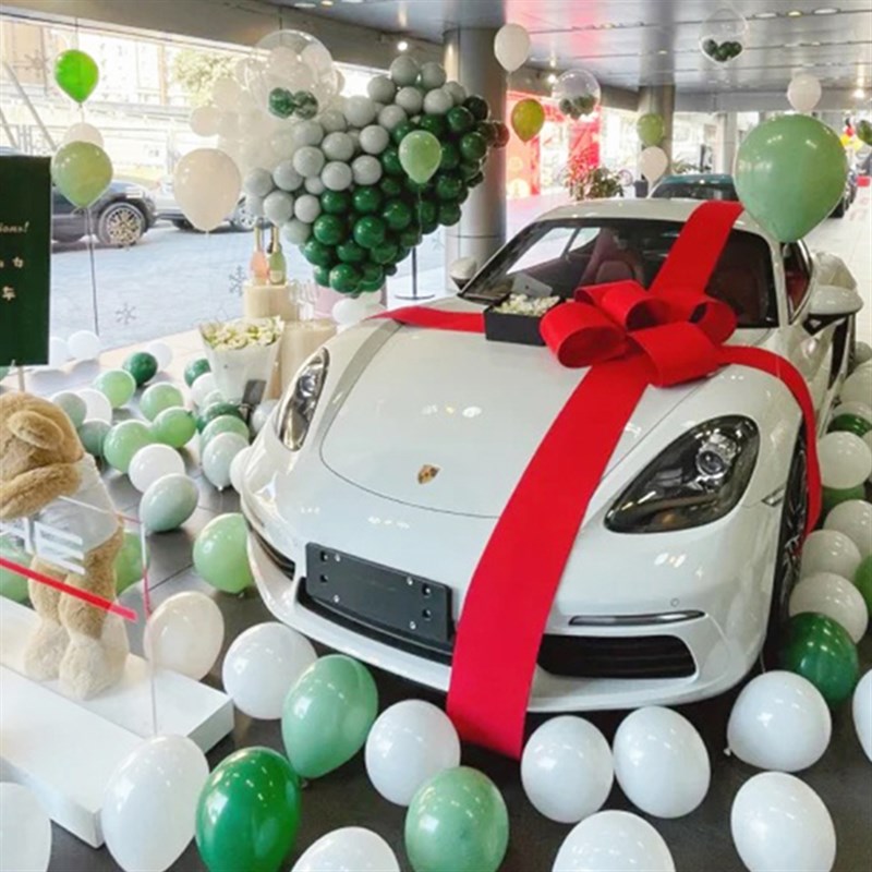 汽车4S店气球链立柱装饰车展提车仪式新车交付展厅W场景布置用品