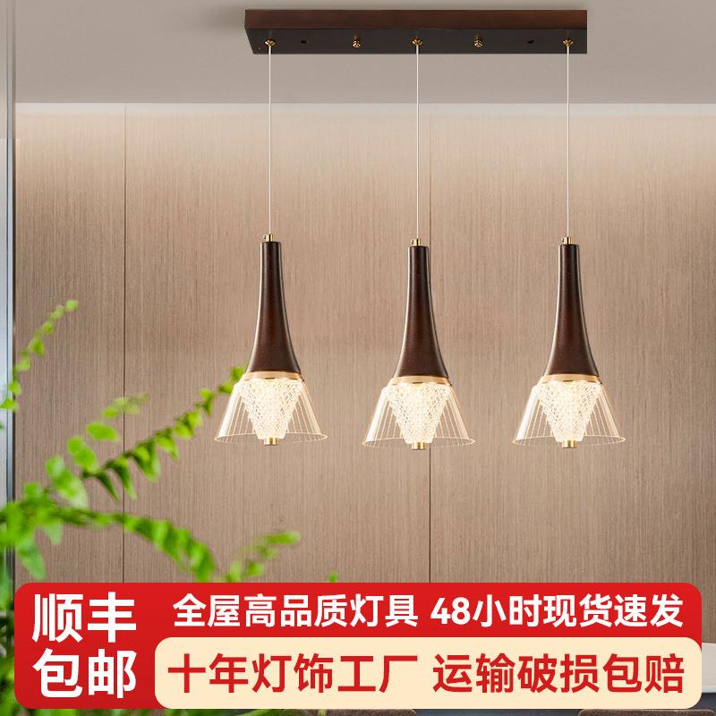 客厅家装灯饰自建房别墅旋转楼梯灯餐厅三头吊灯酒吧吧台长线吊灯