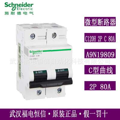 C120H梅兰日兰微型断路器C120H 2P C80A空气开关原装现货A9N19809