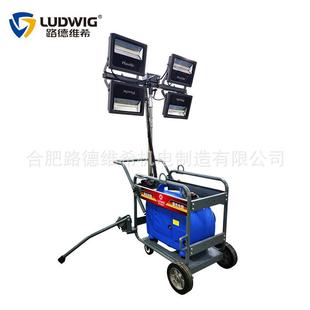 移动照明灯小推车手动升降不锈钢灯杆照明灯车1000W 201厂家