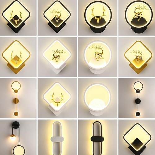 简约方形卧室led床头壁灯室内现代创意轻奢家装饰儿童房创意极简