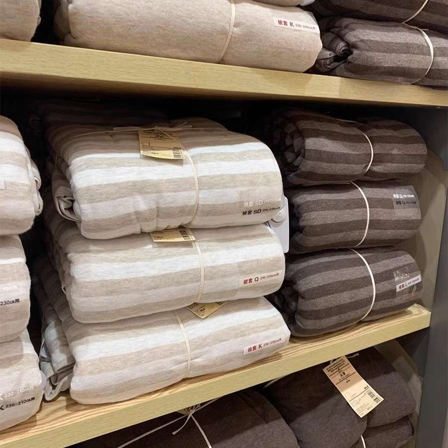 A类柔软针织全棉四件套床上用品双拼纯色纯棉被套床单天竺棉床笠