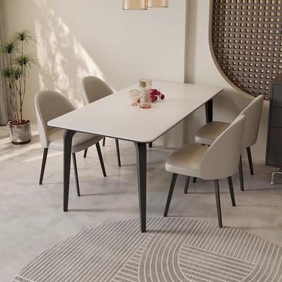 岩板餐桌椅组合小户型长方形现代简约家用客厅轻奢大象腿吃饭桌子