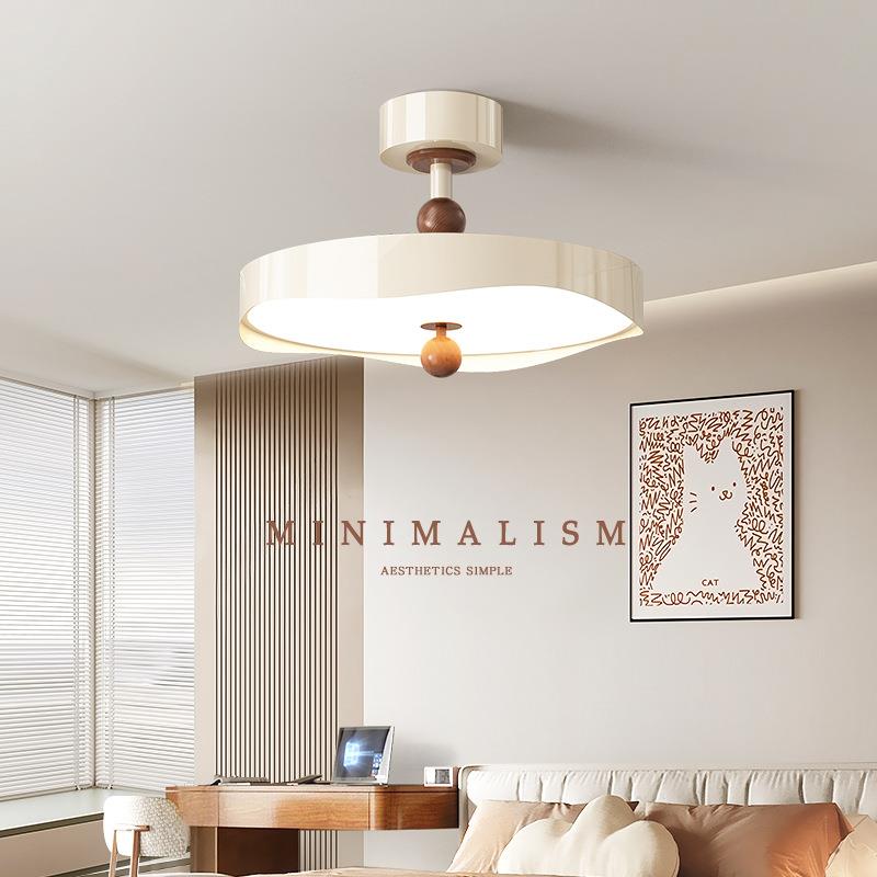 法式奶油风卧室吸顶灯全光谱护眼中古创意奶豆飞碟儿童房半吸吊灯