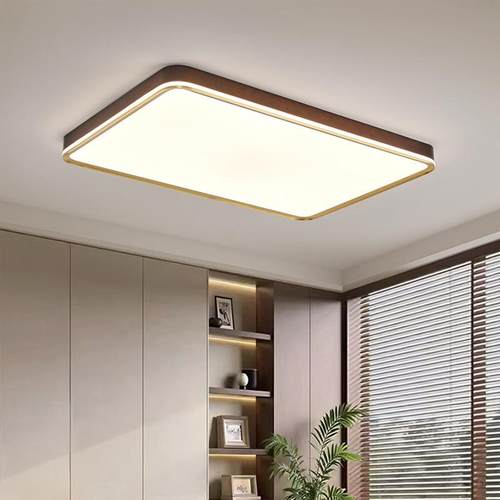 客厅吸顶灯新中式护眼餐厅卧室超薄黑胡桃实木2025新款书房灯667L