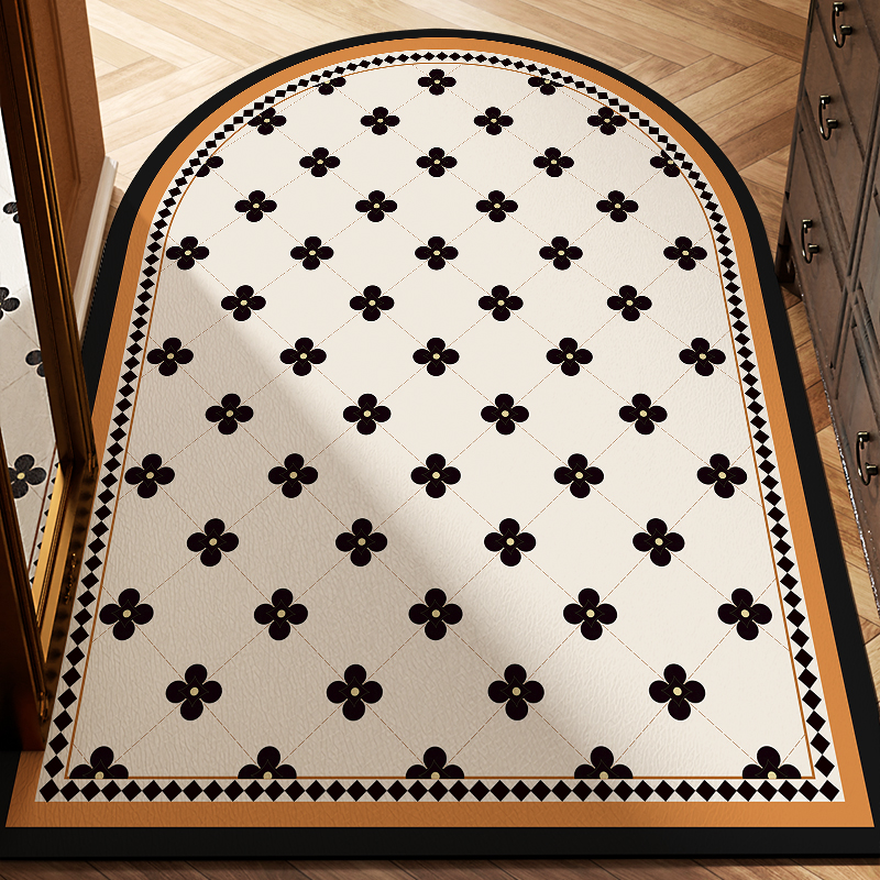 入户门地垫门口脚垫弧形可擦免洗门垫Gpvc家用可裁剪进门皮革地毯