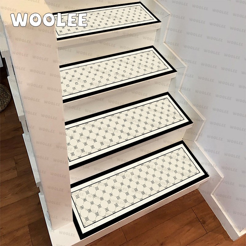 物乐法式楼梯踏步垫专用复古可擦B洗免胶自粘防滑地毯复式台阶垫
