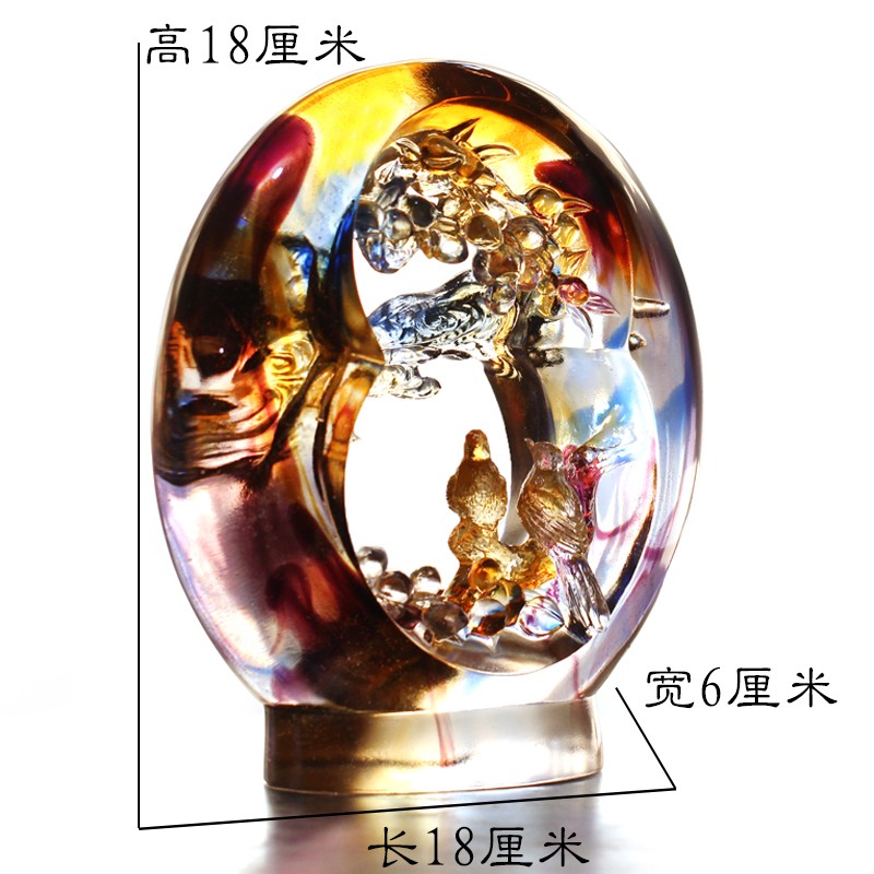 古法琉璃喜鹊摆件装饰品喜v上眉梢喜庆礼品朋友结婚送礼高档礼物