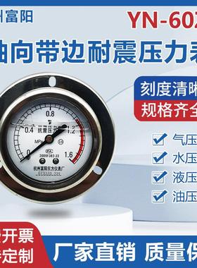 杭州富阳东方YN-60ZT轴向带边抗振耐震型压力表水气油液压表III型