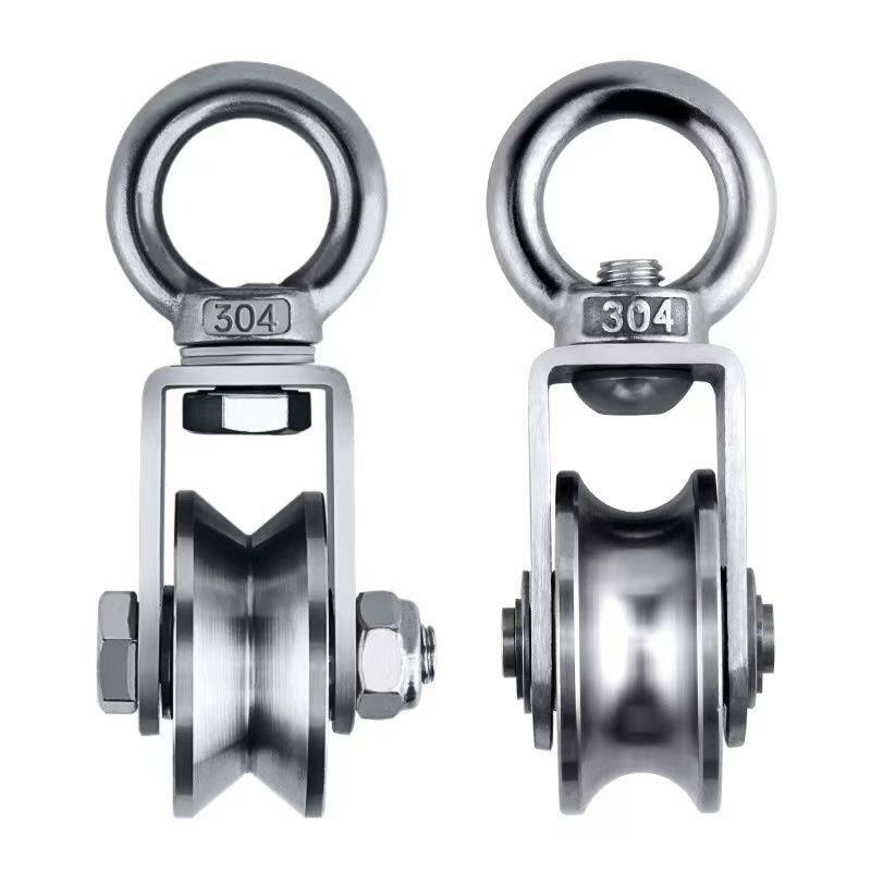 304不锈钢滑轮钢丝绳吊滑轮x牵引定滑轮起重轴承滑轮高承重单滑轮