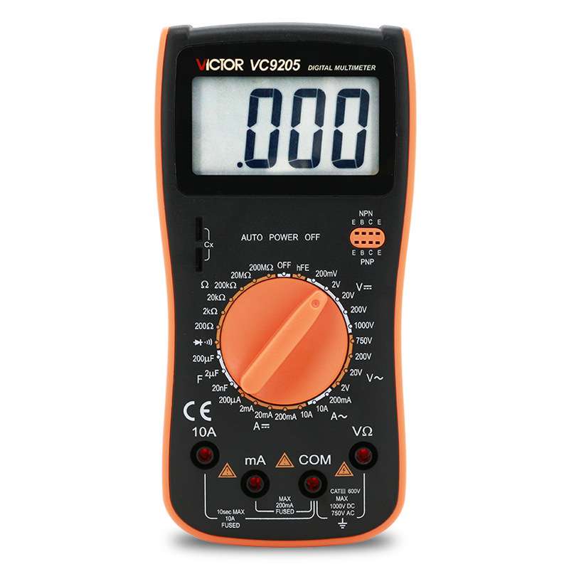 数字万用表VC9205/9208大屏幕表全保护电路万用表