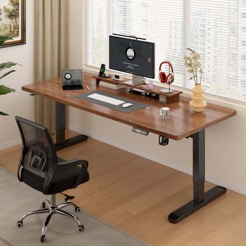 实木电动升降桌家用办公书桌智能电脑桌可升降电竞桌子学习工作台