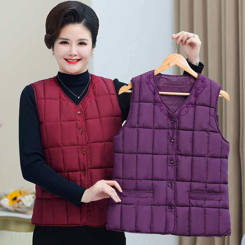 贴身马甲女短款秋冬季妈妈装开衫坎肩中老年保暖女士内穿背心内胆