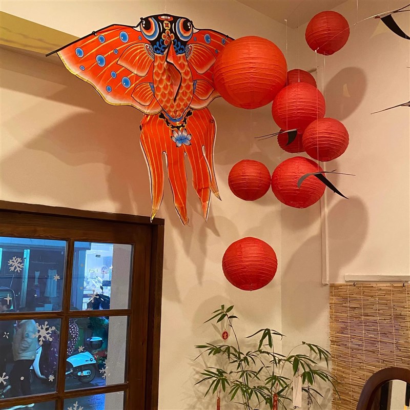 2025蛇年春节风l筝挂饰新年发光福字灯笼场景布置装饰氛围感摆件