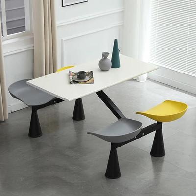 塑料公共连用公司食堂桌椅快餐厅四人位连体餐桌椅食堂桌椅