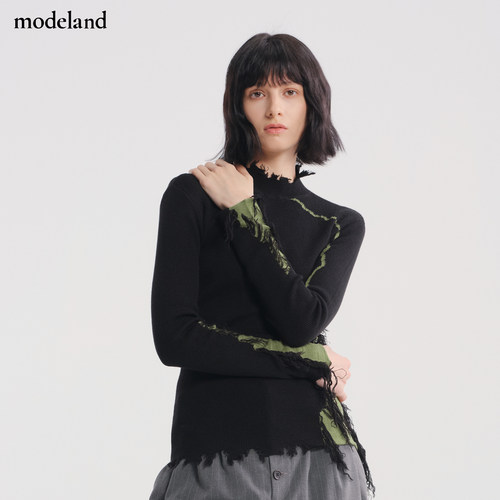 【设计师款】MONO FLAT流苏修身高级针织长袖上衣modeland买手店