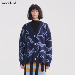 【设计师款】CYNTHIA&XIAO美丽诺羊毛小马图案开衫宽松舒适设计师