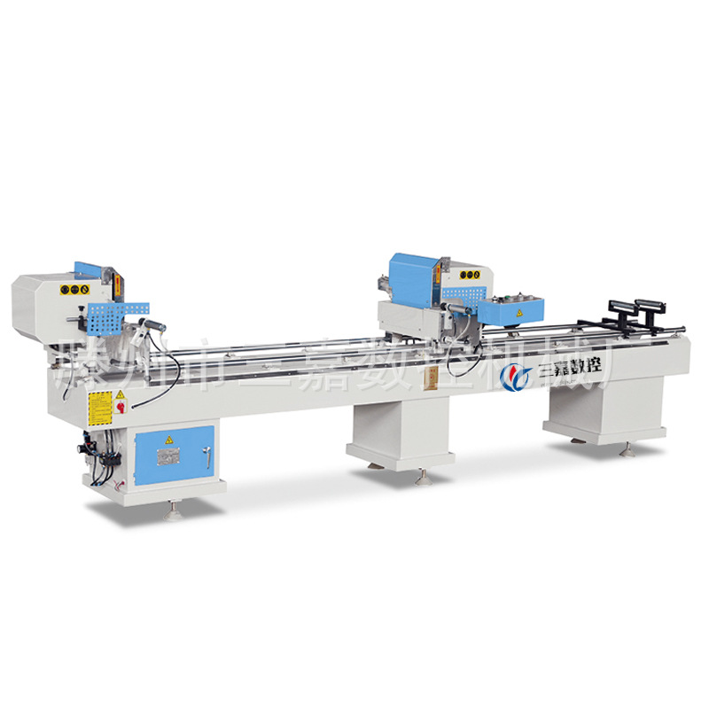 铝塑型材双头切割锯 平推下料锯 门窗加工机械设备 塑钢切割机