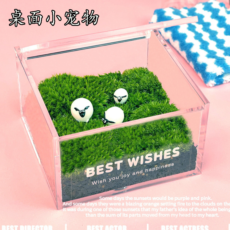 办公室桌面摆件私人草坪苔藓微景观生态瓶生日礼物迷X你绿植青苔