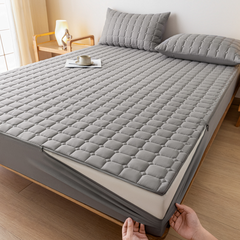 加厚夹棉床笠六面全包拉链式床垫保E护罩定制全包围床单包席梦思