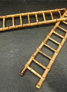迷你小梯子装饰竹鞭三文鱼节节高升G竹篱笆杯架刺身船小摆件创意