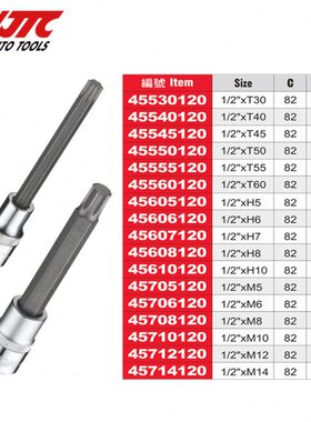 特专用汽修C凸 30长批头CT5旋具120120头台湾J45加长T套筒工具J