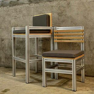 洋海板中家用餐椅铝型材古风靠背餐椅凳子现代简约咖啡民宿椅子店