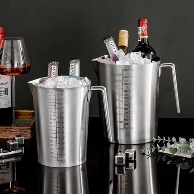 特大容量5000ml304不锈钢量杯带刻度杯3000ml耐高温Z实验计量杯