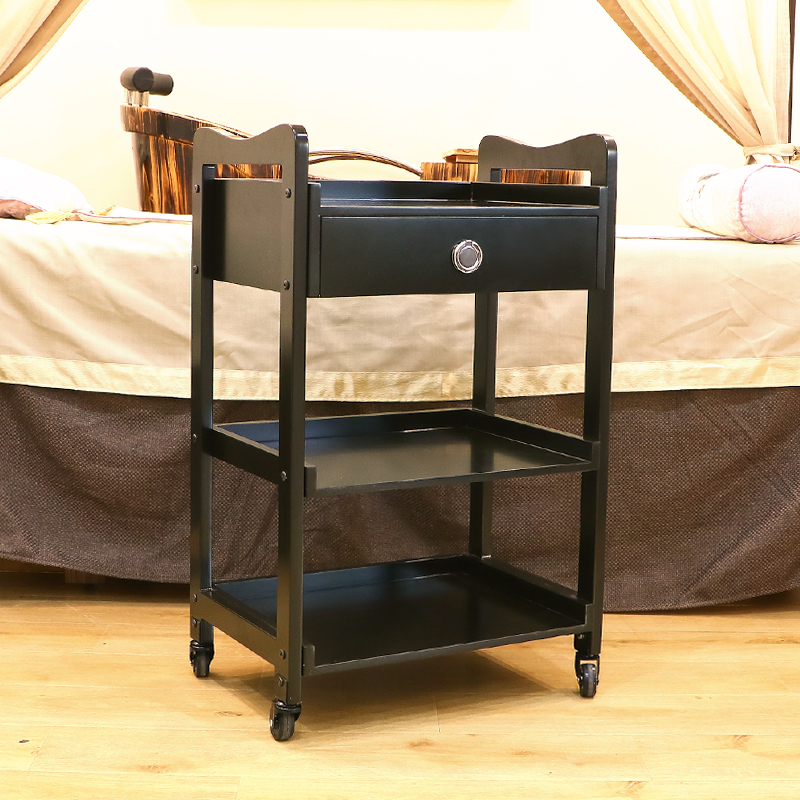 实木腿美容推车实木美容s院小推车欧式多功能工具车美容置物架子