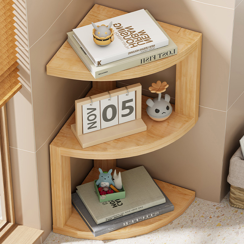 扇形转角置物架床头柜创r意新款落地式书架厨房多功能架子三角架