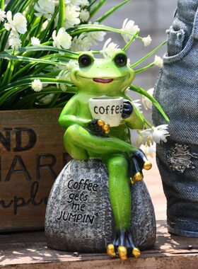 树脂工艺品装饰卡通动物花园艺阳台摆件庭院创意可爱摆设包邮青蛙