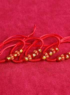 2025年吉顺意手链红玛瑙三合红绳猪兔羊猴鼠龙R蛇鸡牛马六合本命