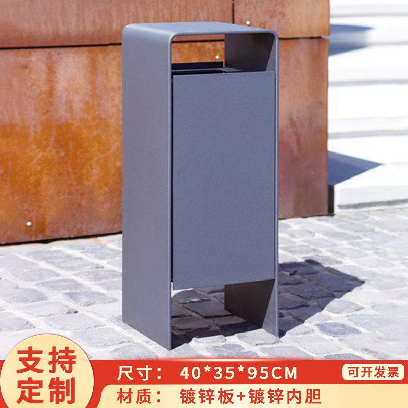 不锈钢户外垃圾桶定制小区物业公园景区环卫分类V果皮箱商用单桶