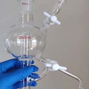 玻璃溶剂蒸馏头250/500/1000/双四氟节门 溶剂处理装置