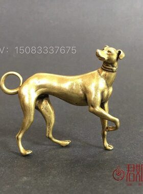 纯铜狗小摆件 摆件手把件立金狗铜实心十二生肖铜站小狗 狗