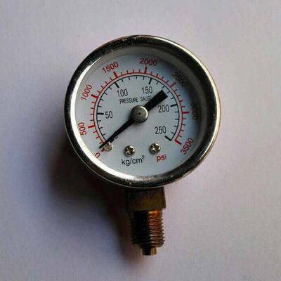 全不锈钢 径向 小型防腐压力表 y-40bf 0～250kg 0～3500psi