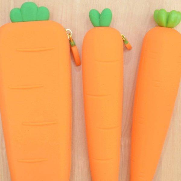 胡萝卜软硅胶笔袋绒布帆布笔盒大容量收纳初中学生创意文具袋礼物,文具电教/文化用品/商务用品,笔袋,淘宝优惠券,粉丝福利购,淘宝优惠卷