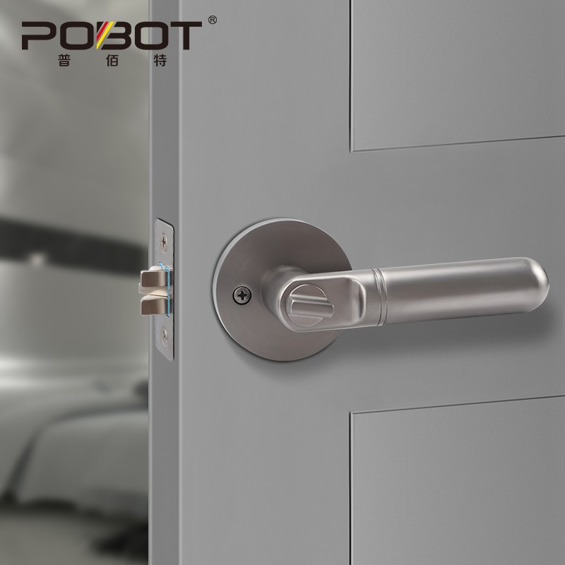 圆形加重三杆锁酒店卫生间门锁无钥匙家用房O间卧室门锁球形执手