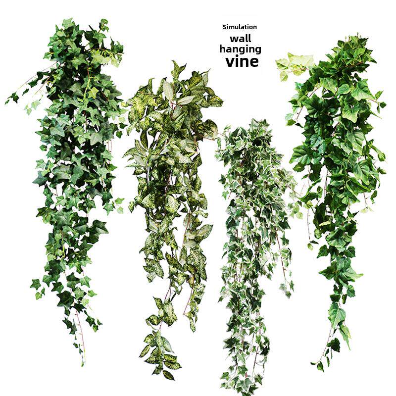 模拟爬虎猪心叶葡萄叶壁挂藤蔓假绿色植物角落空调管道景观装饰