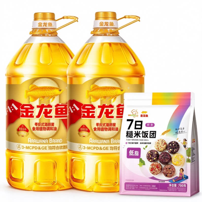 金龙鱼物理压榨食用油植物食用油4L*2餐饮家用非转炒菜油调和油