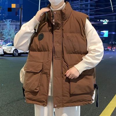 大码羽绒棉马甲男冬季保暖背心外穿宽松马夹加肥加大胖子男装外套