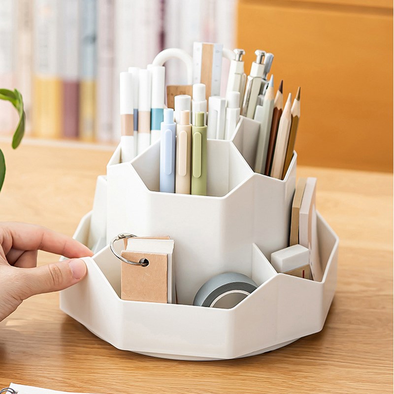九格大容量多功能旋转笔筒学生儿童E书桌面办公室文具男女孩收纳