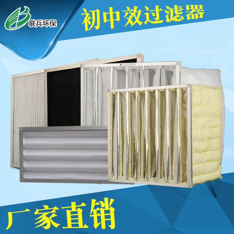 初效空气过滤e器g4无纺布棉纸框铝框板式活性炭折叠工业金属过滤