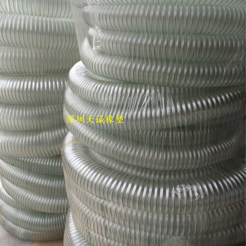 pvc透明钢丝软管 透明通风管 除尘排尘管 木工机械吸尘内径125mm