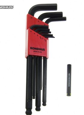 【美国BONDHUS】1.5-10mm 进口公制加长球头内六角扳手 10999