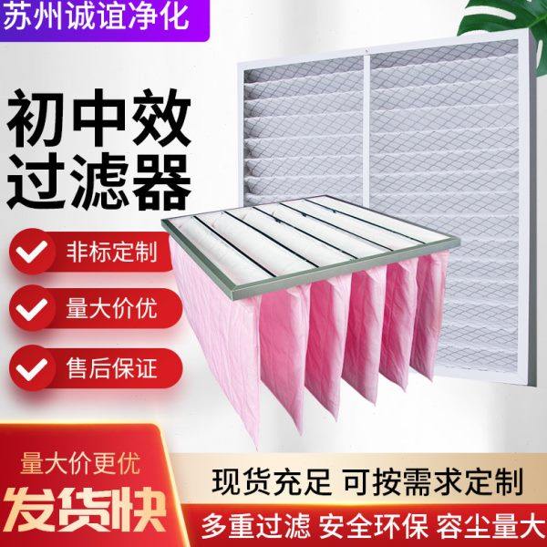 初效过滤网G4中效过滤袋F7粗效龙骨可清洗板式过滤器耐温玻纤滤袋