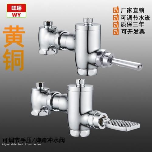 脚踏式脚踩式冲水阀卧式蹲便冲水阀大便冲洗阀手按式厕所延时阀
