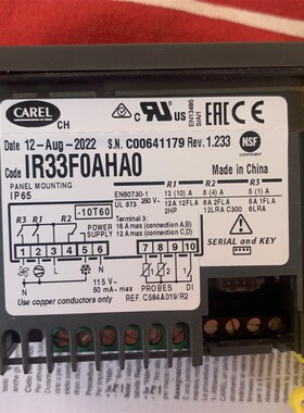 意大利卡乐温控器 IR33F0AHA0//卡乐温控器IR33FOAHAO  115伏电压