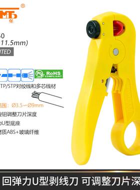 三堡 台湾产HT-S501B可调网线电话线剥线刀剪线钳剥线器电缆剥皮